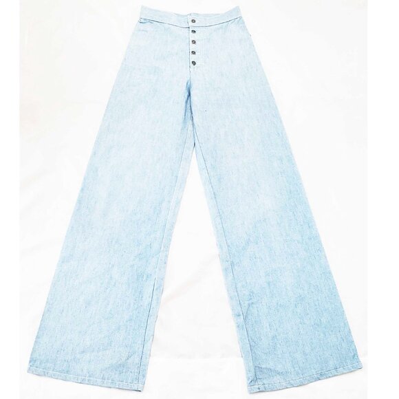 LEVI'S Womens Vintage 1970s High Waist Denim Pants Wide Leg SAILOR RARE!! - Picture 8 of 8